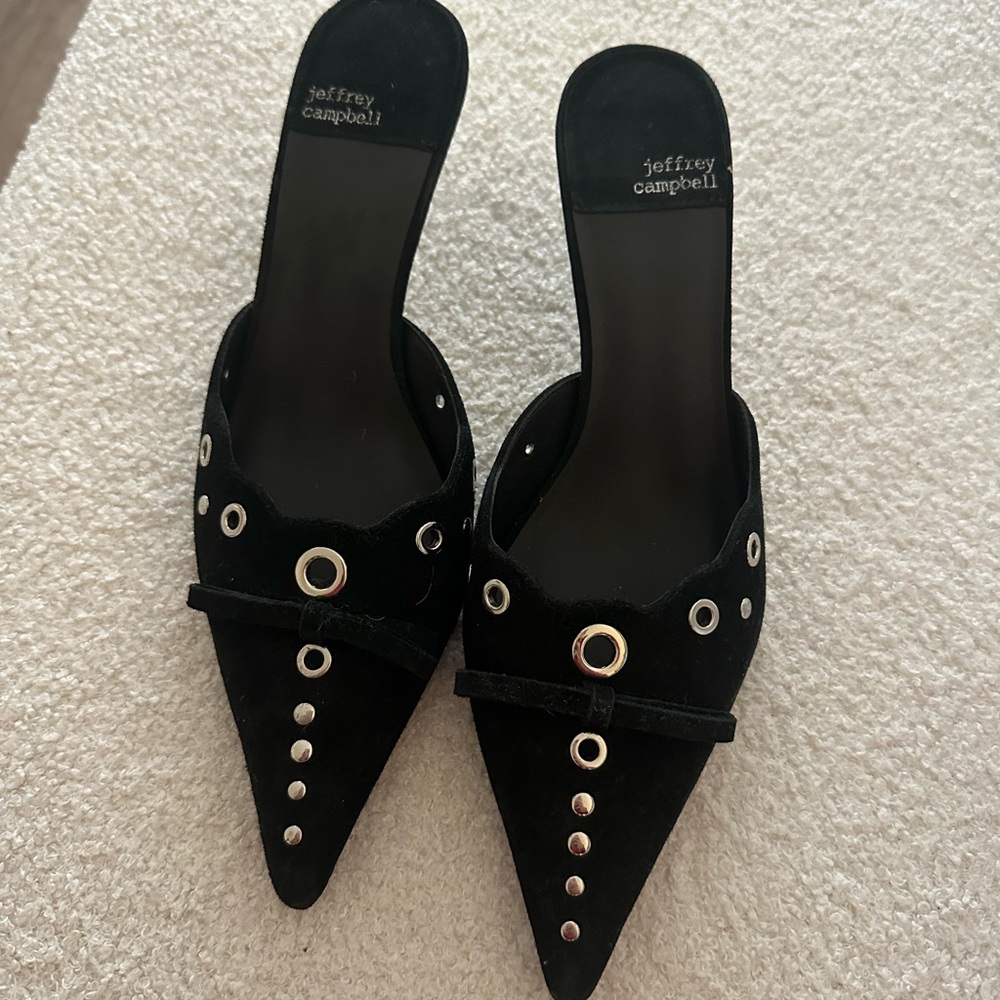 Jeffrey Campbell Black Studded Mules - Picture 4 of 4